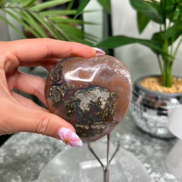 Amethyst Agate Heart- AAH1 - Picture 6 of 7